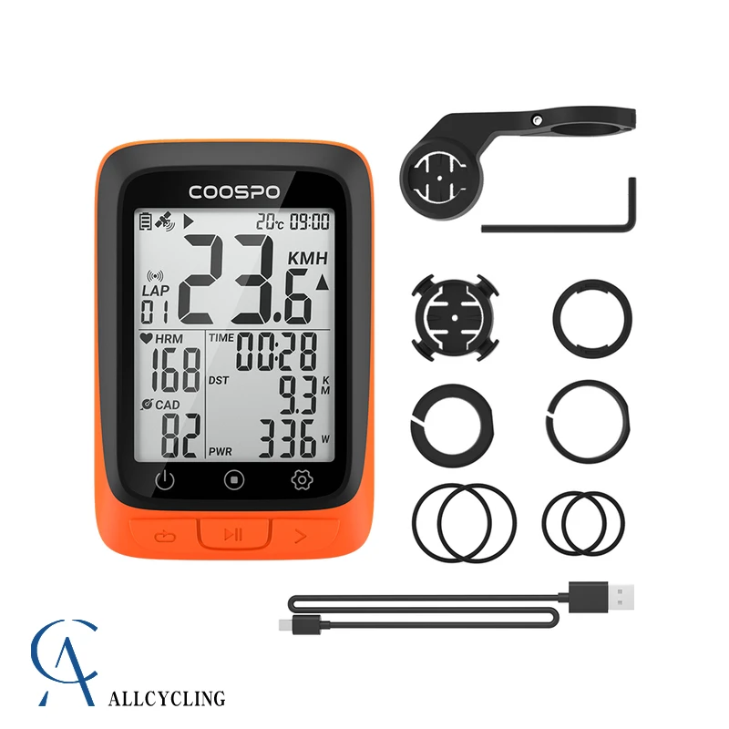 Coospo BC107 komputer rowerowy GPS rower bezprzewodowy licznik kilometrów prędkościomierz 2.4 cal Bluetooth5.0 ANT + wodoodporny GPS + BDS komputer rowerowy