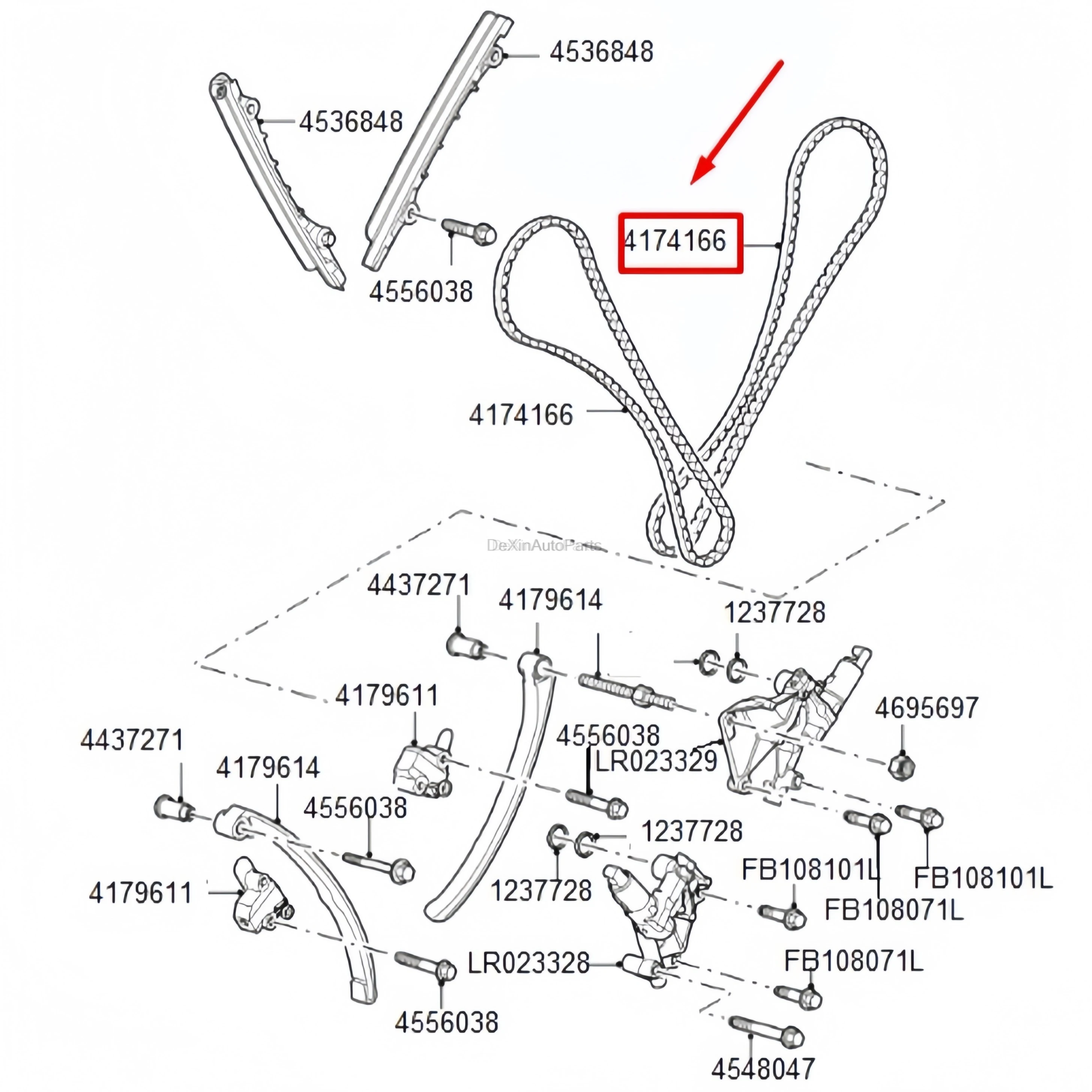 4174166 AJ82289 Premium High Quality Durable Timing Chain suitable for 4.2L 4.4L Petrol V8 Engine Auto Parts 2005 to 2013