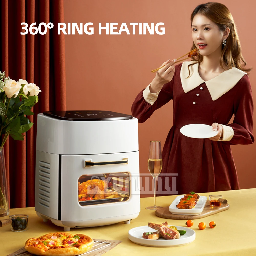 Three-layer Electric Fryer Air Fryer Intelligent Smokeless Barbecue Oven Freidoras Friteuse A Huiles 15L