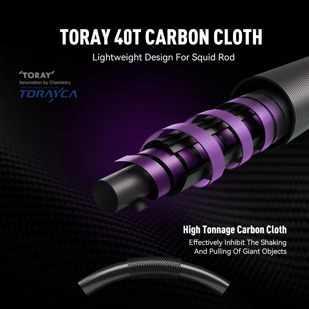 KINGDOM EGI PRO Squid Shore Casting Rod Toray 40T Carbon FUJI O Guide 1.95M-2.58M M/ML Saltwater Spining Fishing Rod - view 3