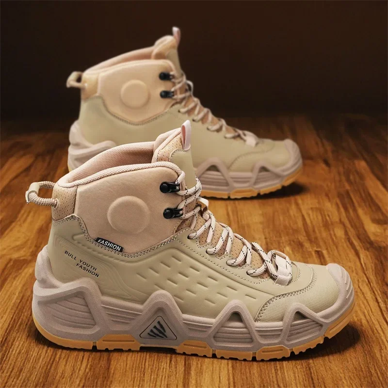 

Men Outdoor Hiking Tactical Boots with Straps for Combat Training Waterproof Straps Breathable Multifunctional Motorcycle Shoes