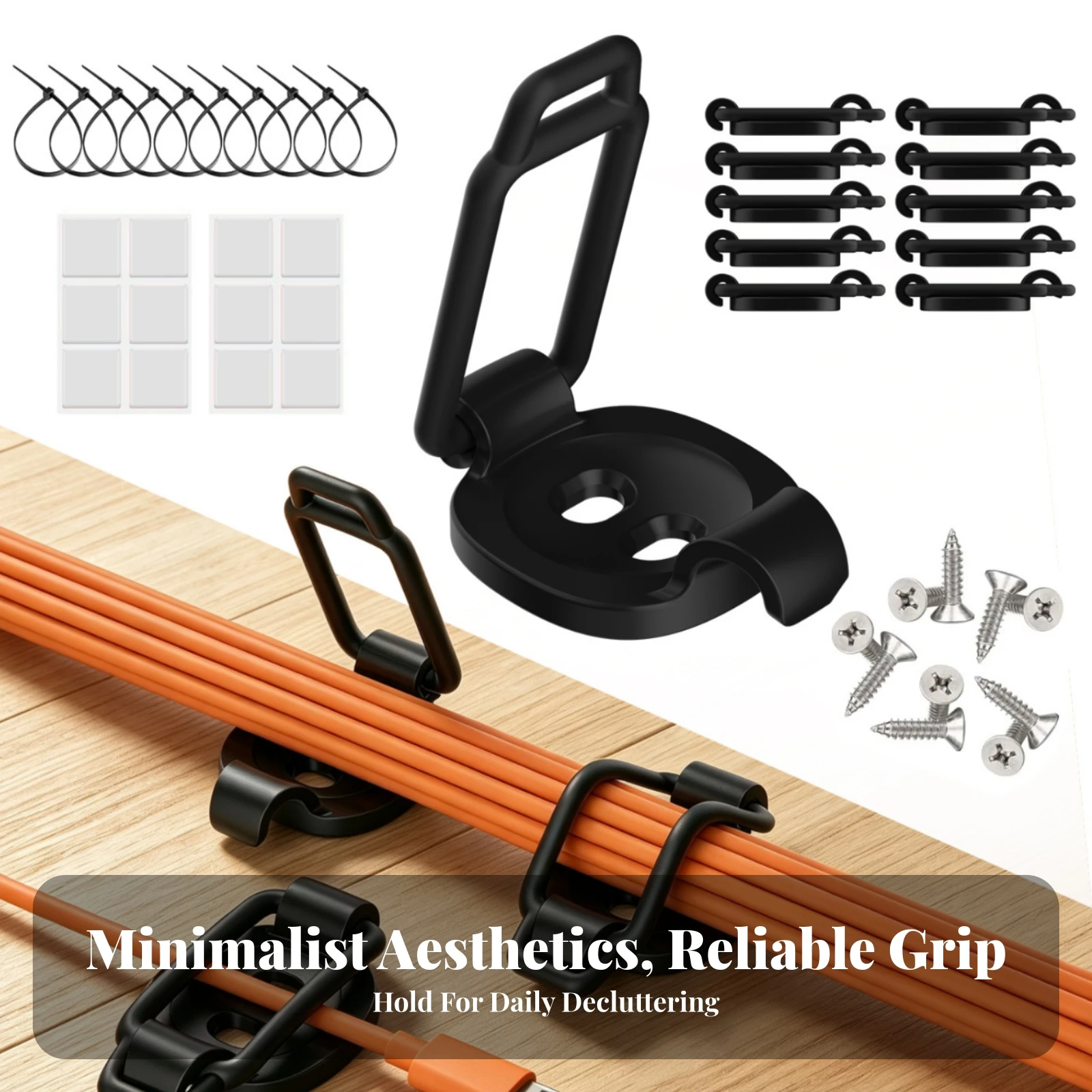10 Pieces Elastic Cable Clip Space-Saving Desktop Cable Management Clip Self-Adhesive Cord Organizer Slim Long-Lasting