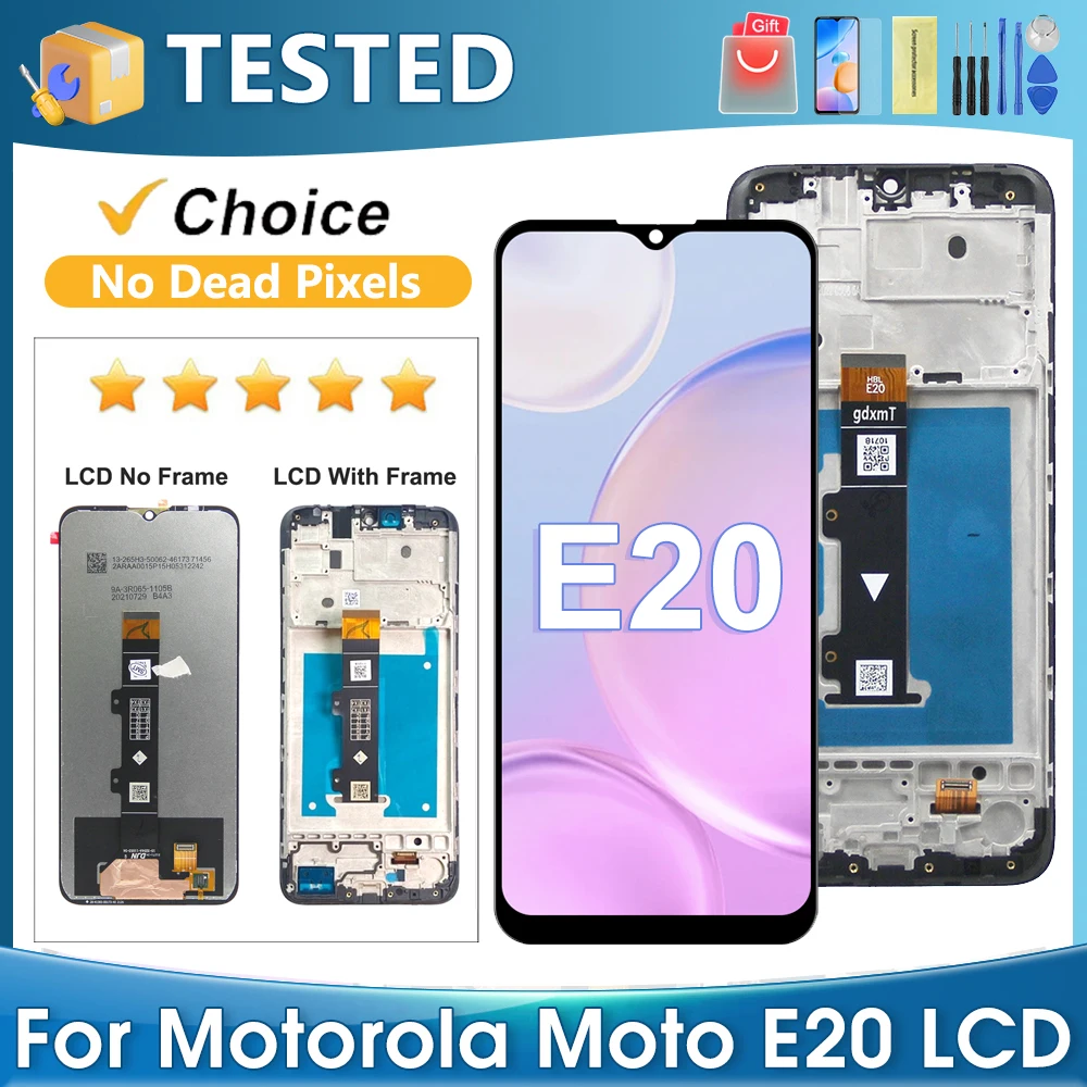 

6,5 ''OEM для Motorola Moto E20 XT2155 XT2155-1 XT2155-3 ЖК-дисплей с цифровым преобразователем сенсорного экрана в сборе, замена для Moto E20