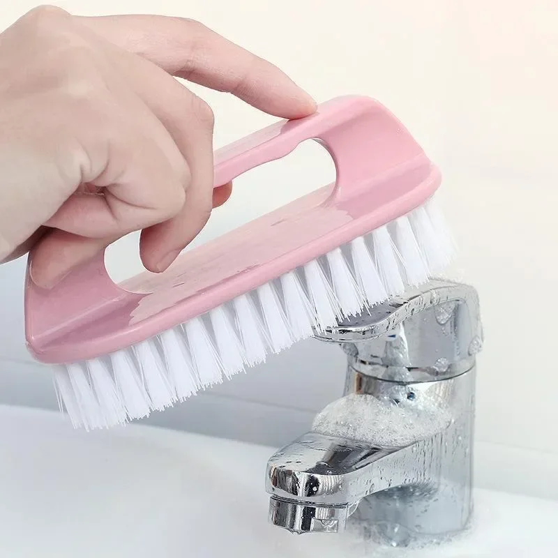 Brosse de salle de bain à poils rigides, 1 pièce, brosse en plastique pour lavage de chaussures, brosse de nettoyage domestique multifonctionnelle à main pour le linge