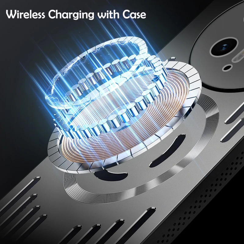 حافظة فاخرة لهاتف هواوي ميت 70 60 50 40 Pro حافظة معدنية صلبة تبديد الحرارة مغناطيسية شحن لاسلكي غطاء خلفي واقي