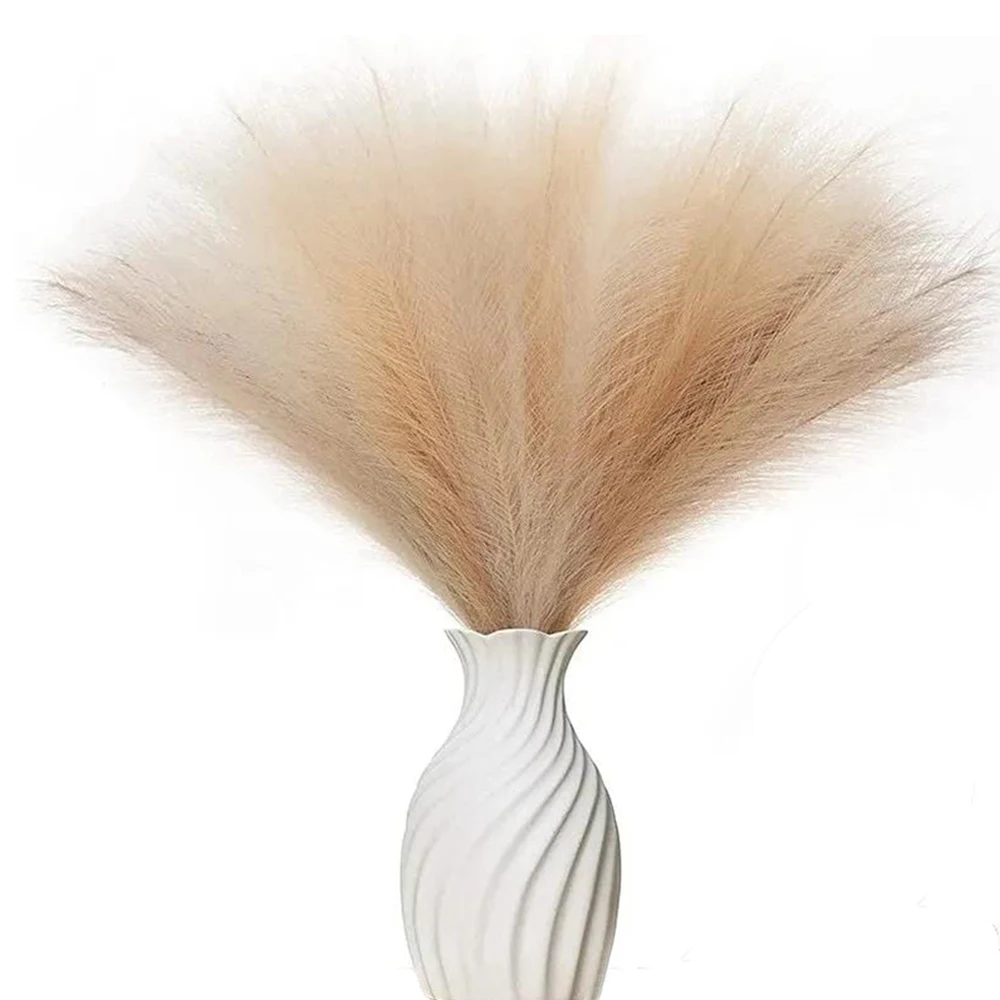 12PCS Faux Pampas Grass Decor Flowers Artificial Plant Reed for DIY Floral Table Wedding Home Room Christmas Decoration Flower