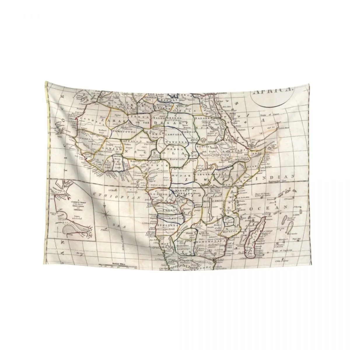 

Map of Africa - Cruttwell - 1799 Tapestry Decorative Wall Murals Funny Cute Room Decor Wallpaper Bedroom Tapestry