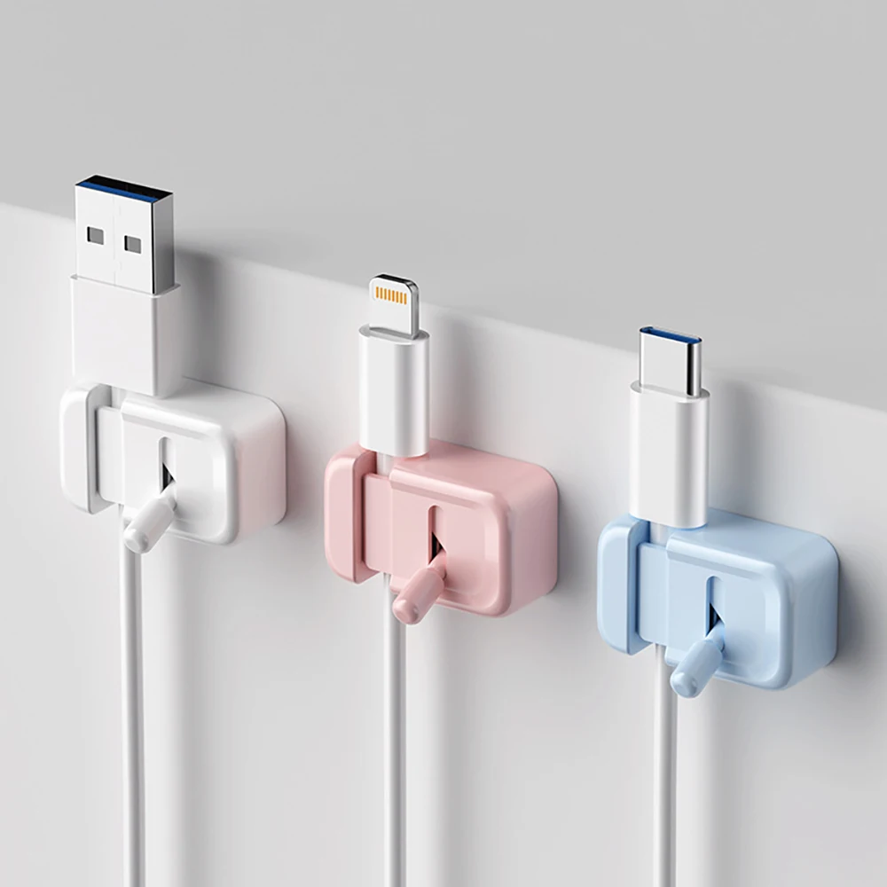 3PCS Creative Data Cable Storage Clip, Office Desktop Mouse Cable Fixing Device, Cable Manager Portable Fixing Clip