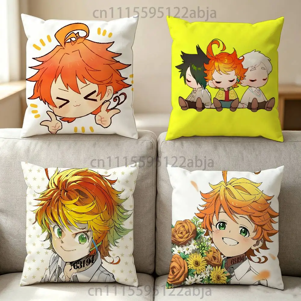 t-the promised neverland E-Emma Throw Pillow Case 40x40cm Decoration DIY Square Chair Pillowcase Pad Cover