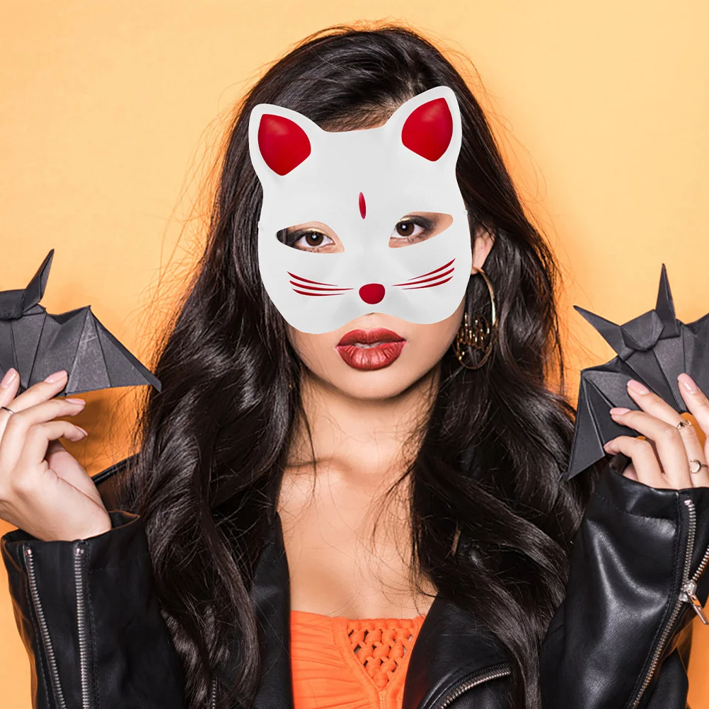

2Pcs Paper Cat Masks Blank DIY Pulp Animal Face Masks for Halloween Masquerade Party Costume Cat Face Mask White Faces Paint