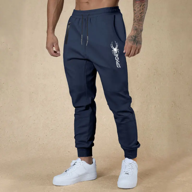 2024 Spring And Autumn New Men\'s Outdoor Sports Pants Slim-fit Version Of Drawstring Fashion Print Leisure Fitness Sports Pants