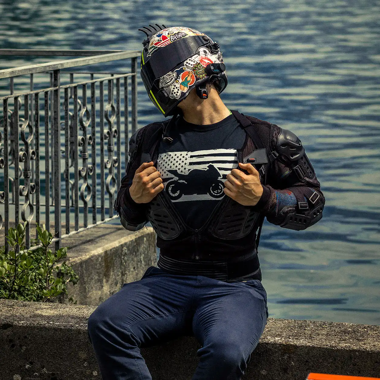 

2025 Summer Luxury Joint Brand Letter Pattern Printed Cotton T-shirt Short Sleeve Racing T-shirt Men and Women Motorcycle