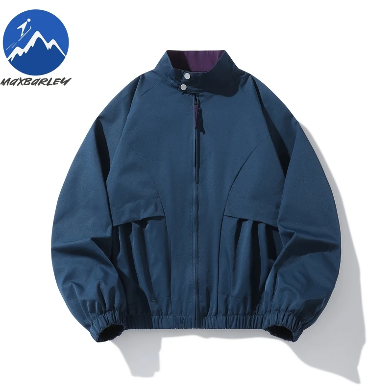 

Мужская куртка Maxbarley премиум-класса, американская модная удобная ветрозащитная куртка, повседневные легкие осенние мотоциклетные куртки с воротником-стойкой