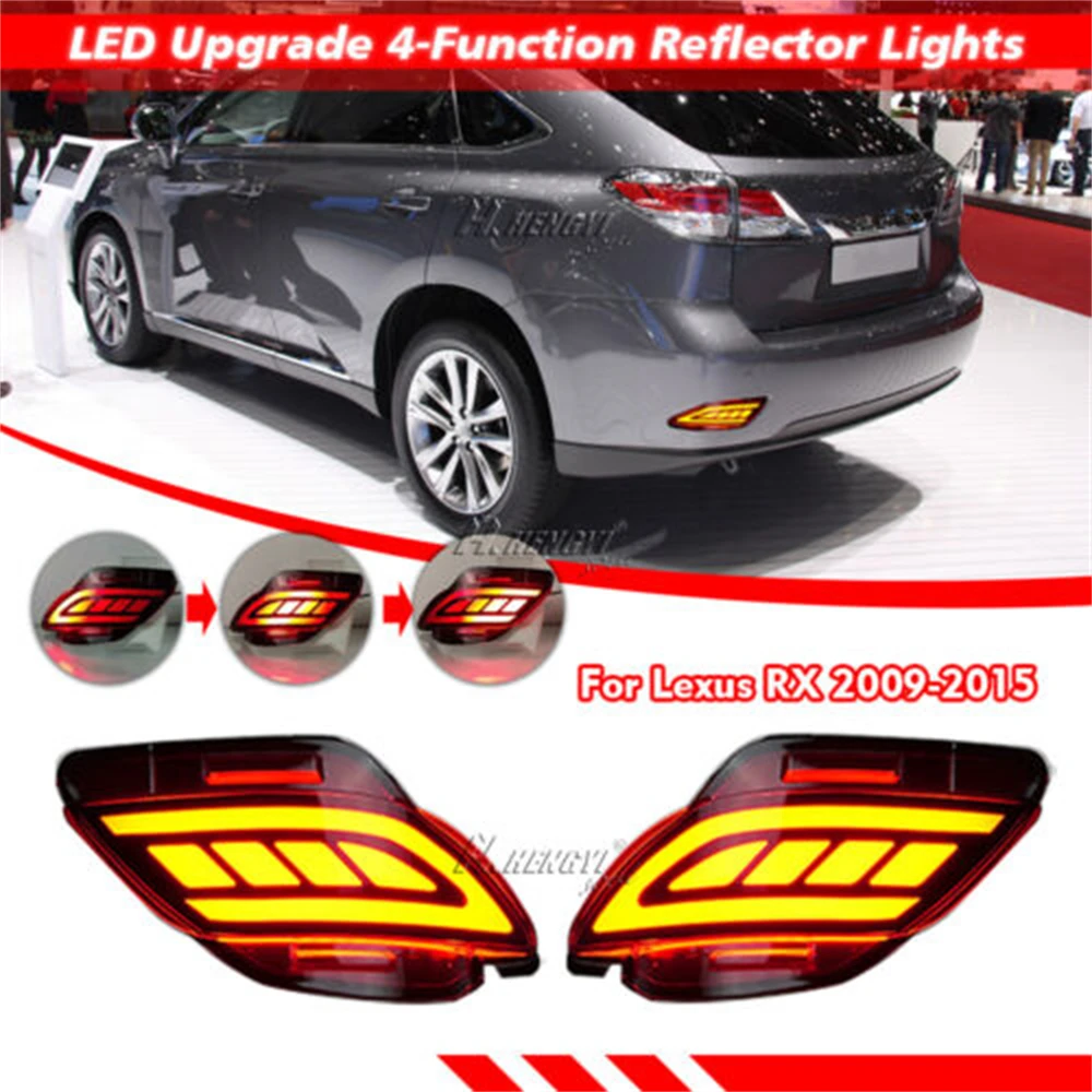 

4 In 1 LED Rear Reflector Fog Light w/Turn Signal Light For Lexus RX RX350 RX450h 2009-2015 Accessories Auto Exterior Parts HOT