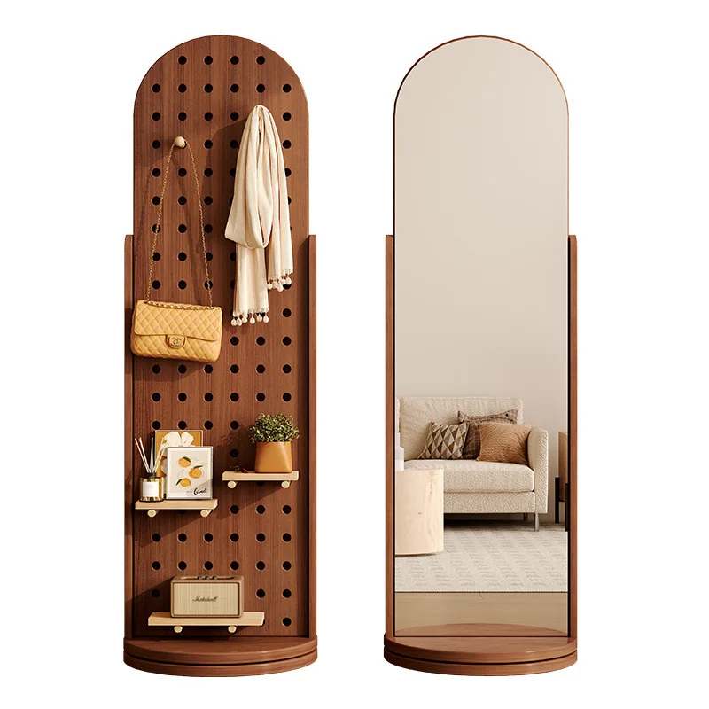 

Girls full-length mirror bedroom girl floor mirror ins wind home three-dimensional hole board DIY free matching full-body mirror