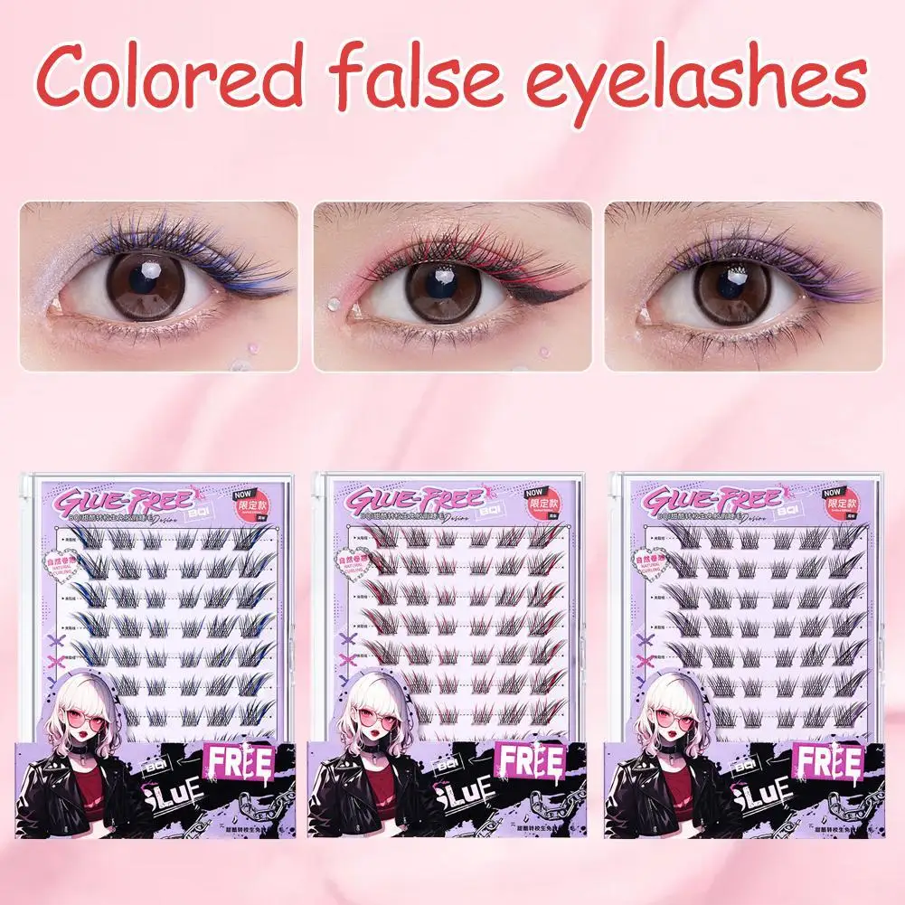 컬러 속눈썹 연장 레드 퍼플 블루 핑크 화이트 브라운 플루오레센트 컬러 인조 개별 속눈썹 연장 실크 볼륨 속눈썹