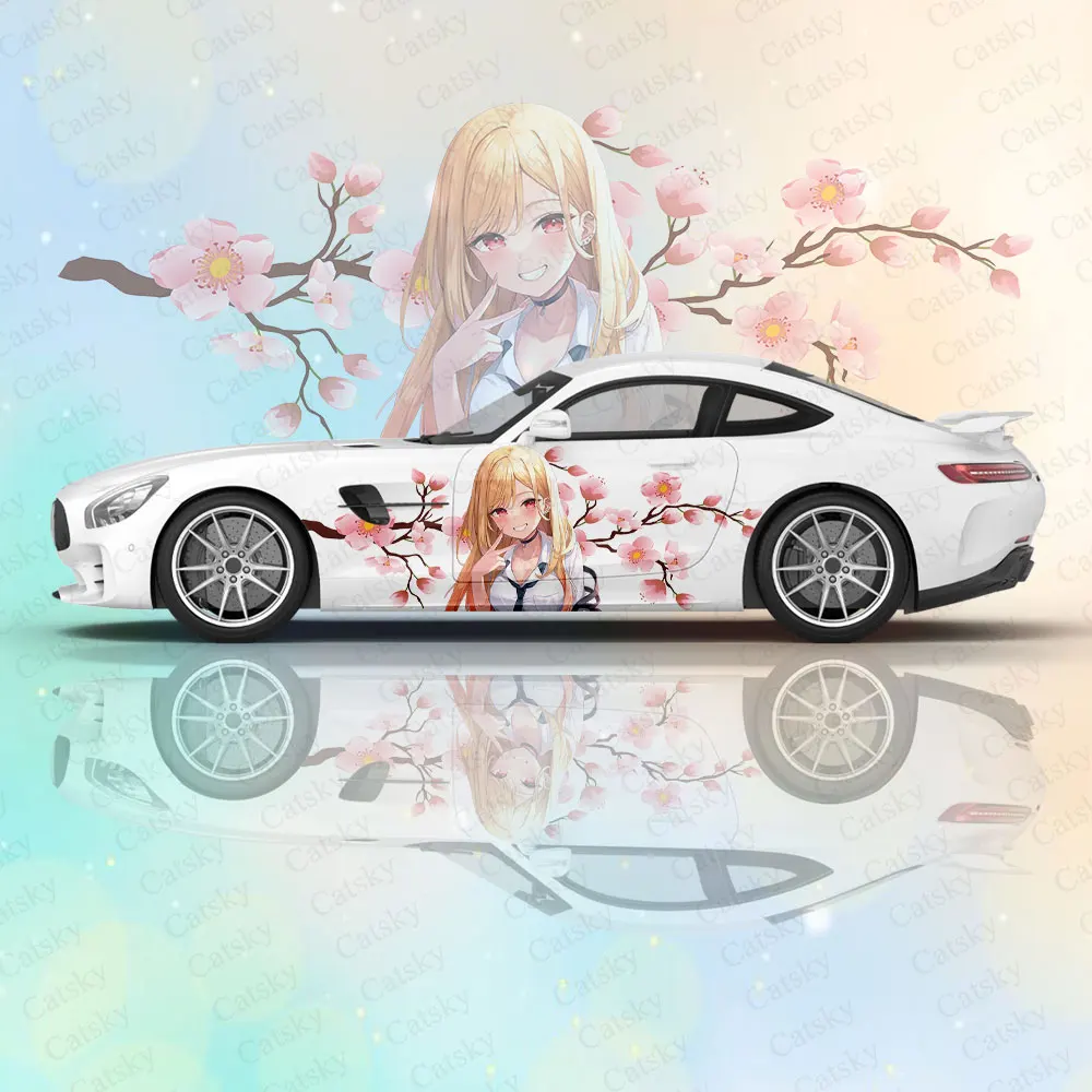 Kitagawa Marin Car Body Stickers Anime Itasha Vinyl Car Side Decal Sticker Car Sticker Automotive Decor Film