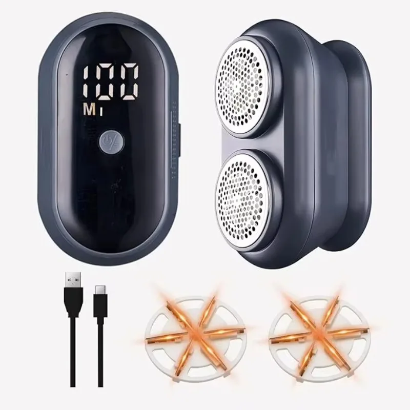 

Аккумуляторная машинка для удаления катышков с ткани, двусторонняя, для свитеров, с цифровым дисплеем, ролик для удаления ворса