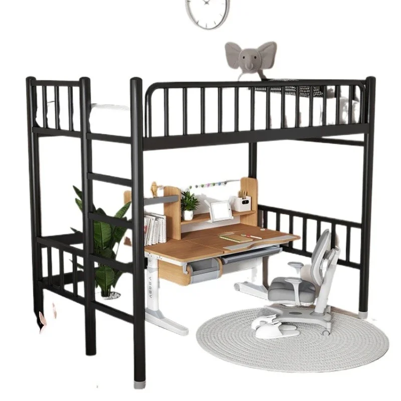Environmentally friendly thickened stainless Bunk bed Go to Empty elevated Go to bed Under table Combination bed