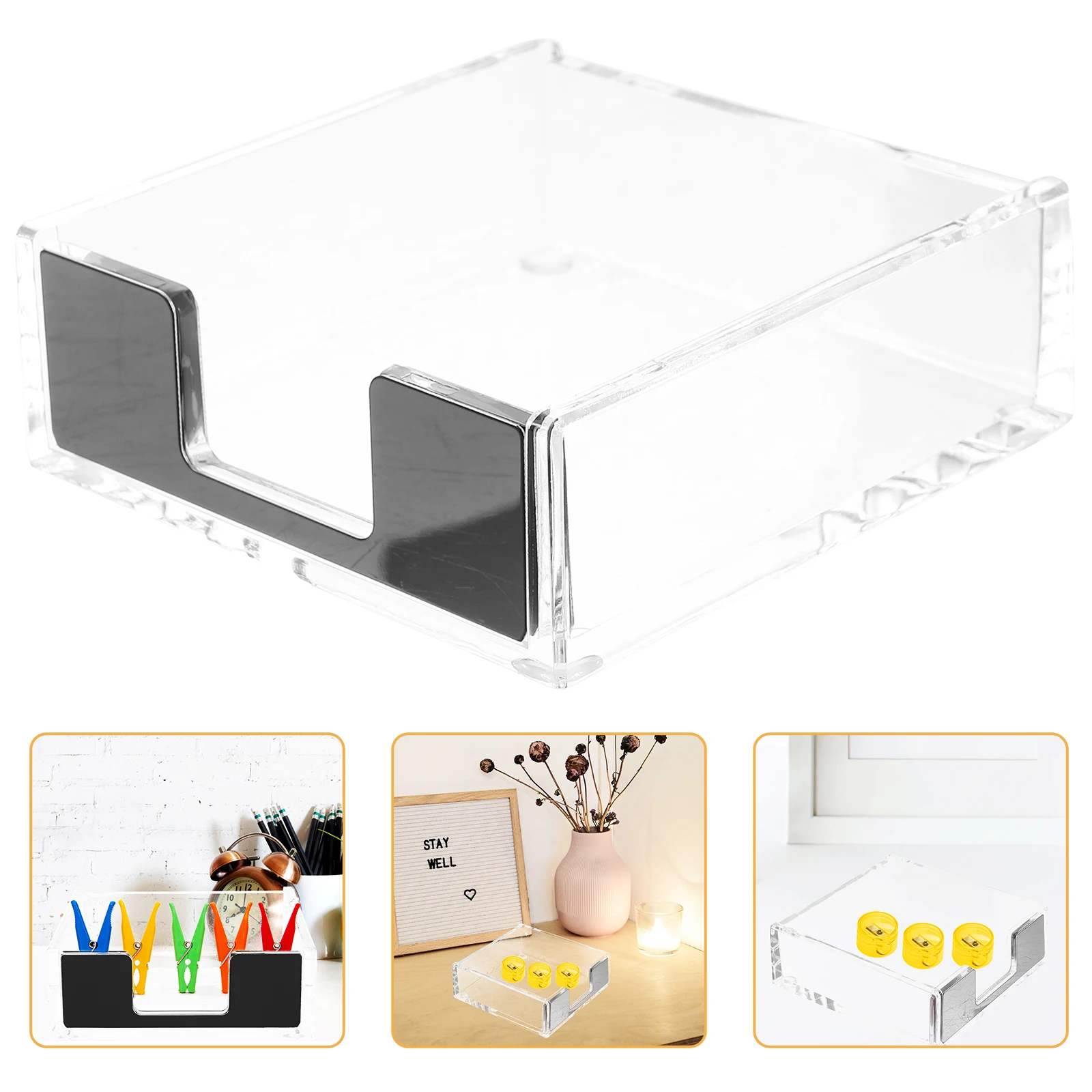 

Note Box Office Desk Accessories Self-stick Pad Holders Memo Notes Dispenser Table Storage