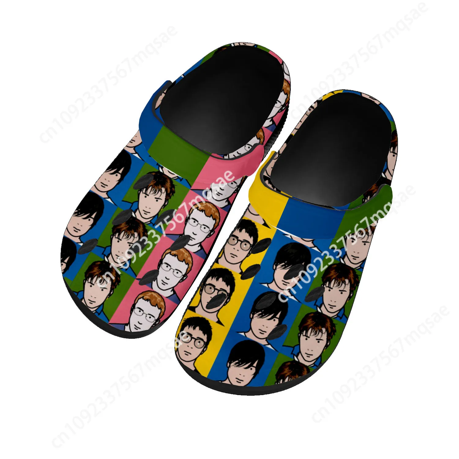 Blur Band Rock Band Pop Home Clogs Custom Water Shoes Mens Womens Teenager Shoe Garden Clog Breathable Beach Hole Slippers Black