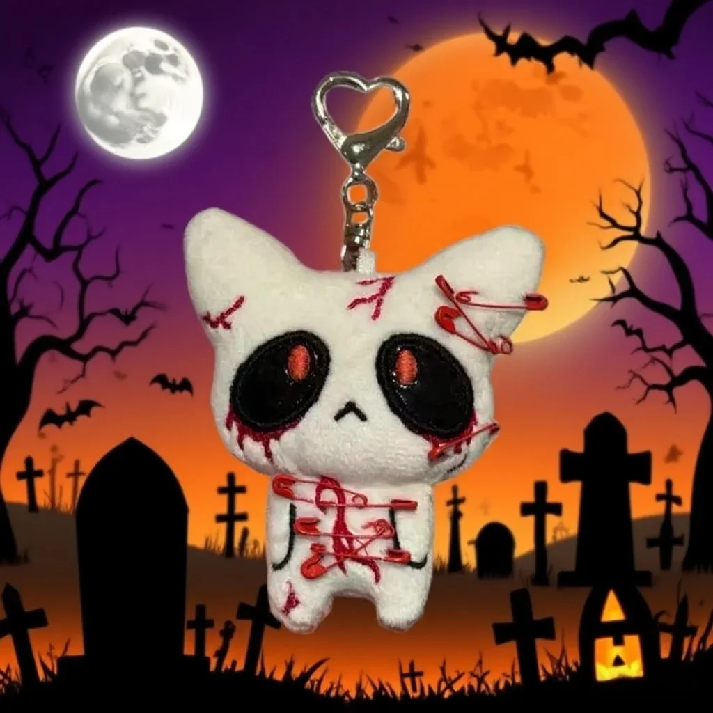 Piccolo regalo di Halloween Portachiavi in peluche horror Creepy Monster Doll Goth Bag Charm Accessori spaventosi per zaino Cosplay Party Decor