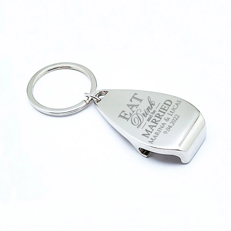 Wedding Gifts Party Favors Personalized Keychain Bottle Openers Wedding Souvenirs for Guests Customised Metal Key Rings