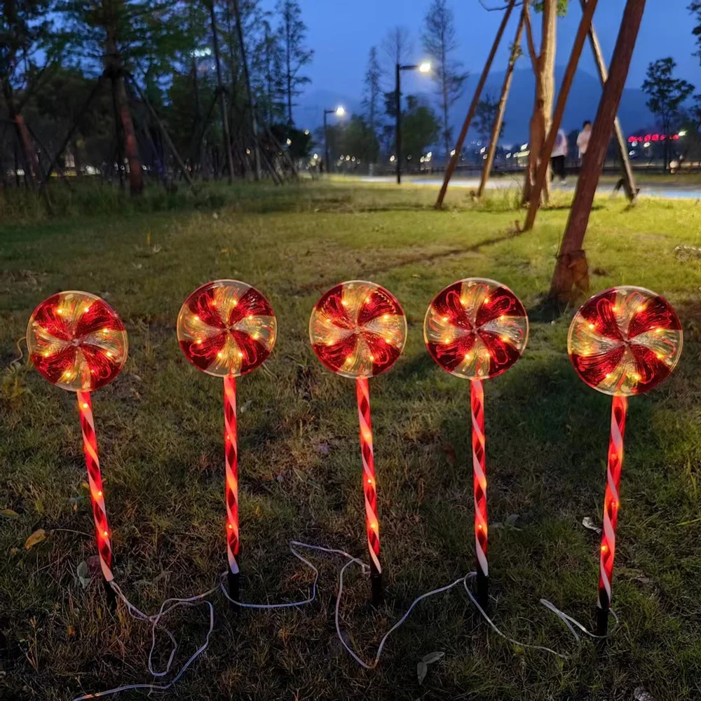 Imagem -04 - Lollipop-como Lâmpada Led Solar Luz ao ar Livre Impermeável Decoração do Jardim Paisagem Varanda 587 Pcs