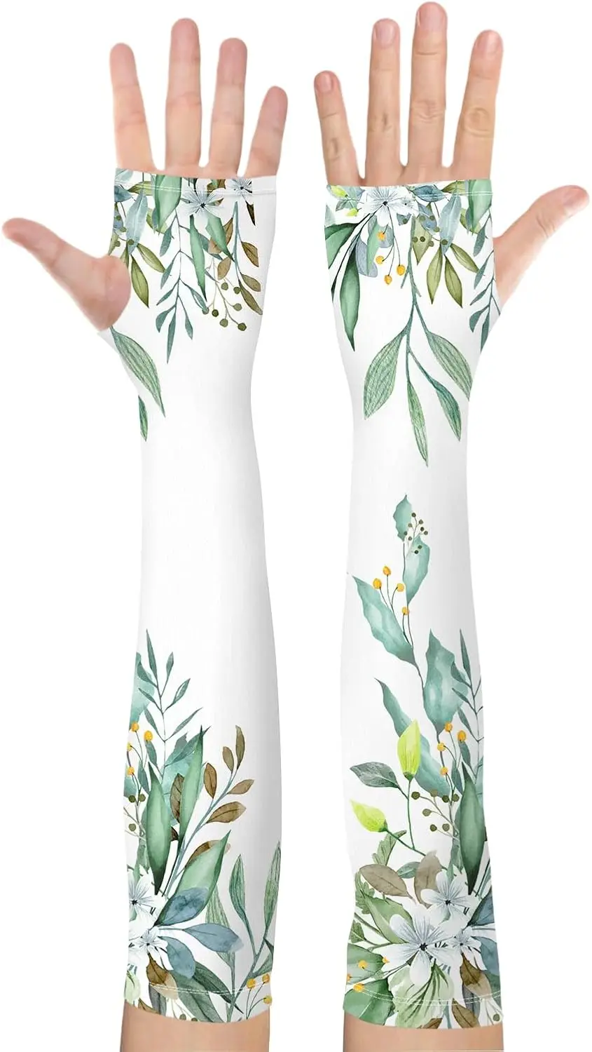 

UV Protection Gardening Sleeves for Women, Anti-Scratch Cooling Arm Covers with Thumb Hole