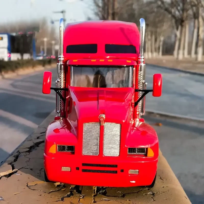 for 1:24 Diecast Alloy Semi Trailer Model Flatbed Tractor Simulation Static Display Collectible Toy Gift for Boys