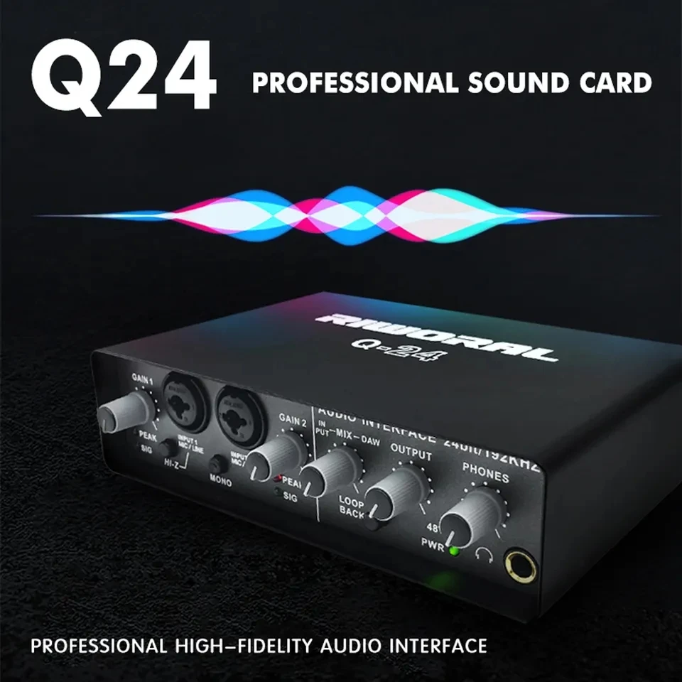 24-Bit 192KHz Mini 2-Channel USB Sound Card for Live Music Studios