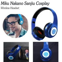 Miku Nakano Sanjiu Cosplay auriculares inalámbricos compatibles con Bluetooth 5,0 auriculares estéreo de Anime con micrófono para teléfono móvil