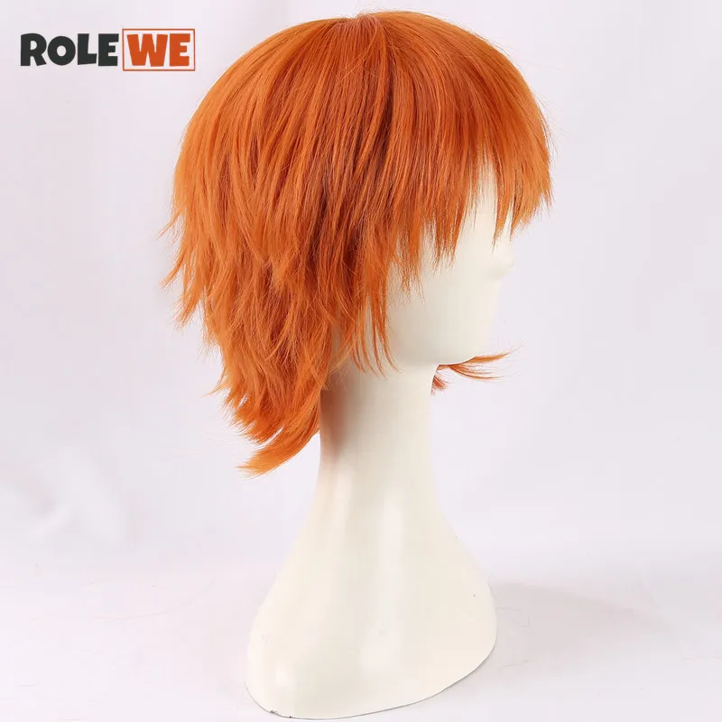 Parrucca Cosplay corta Chucky arancione di alta qualità sposa di Chucky parrucche Cosplay resistenti al calore + cappuccio parrucca