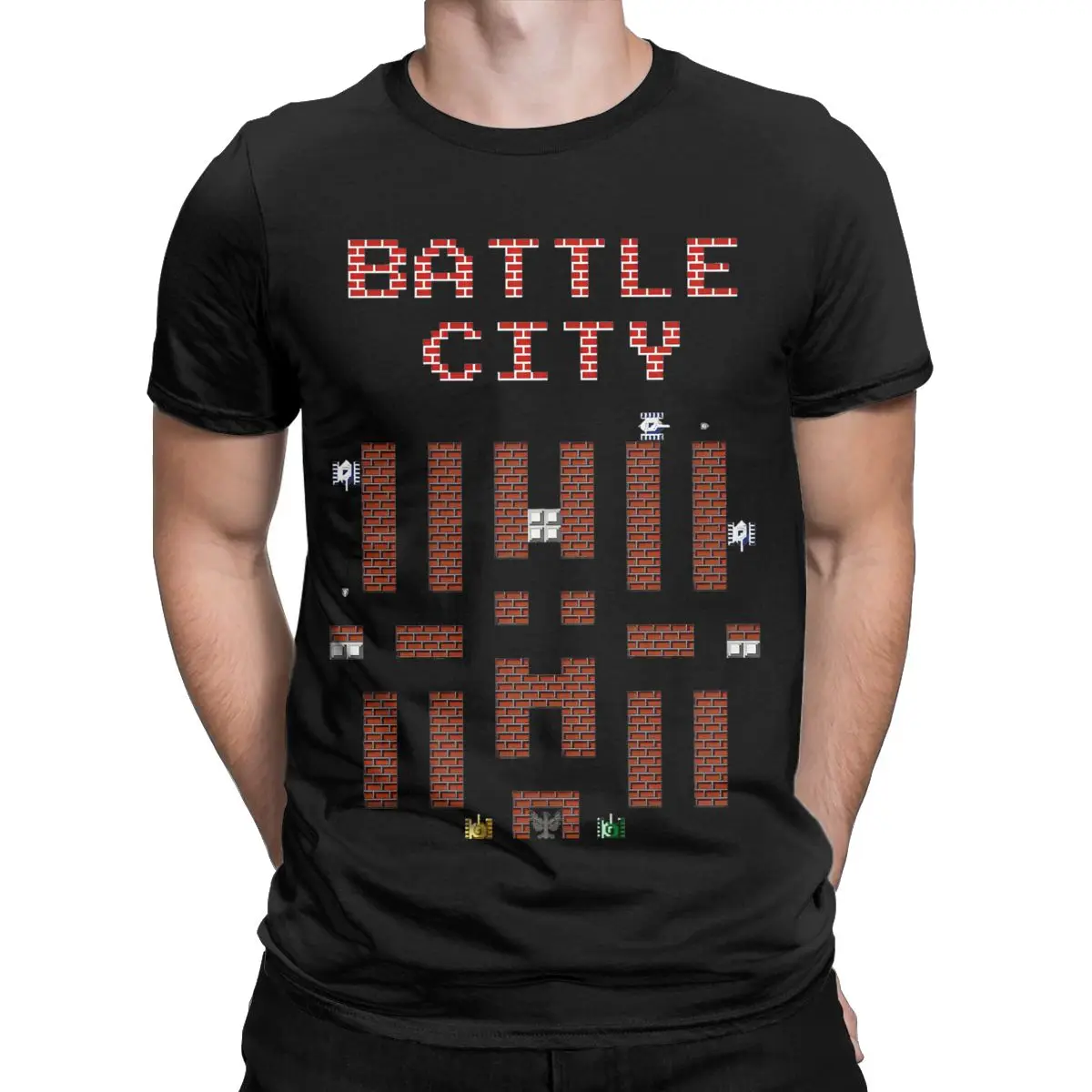 Battle City Tank Game T Shirt Accessories Men Women Cotton Vintage 90s 80s Old School Game Tee Shirt Short Sleeve Clothes