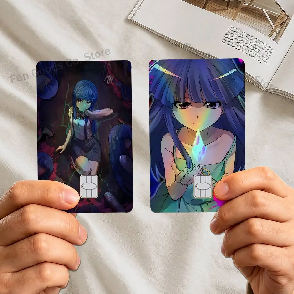 Horror H-Higurashi When They Cry Laser shimmer Credit Card Skin Party Stickers Visa Bank Card Bus Metro Access Card Decal Gift