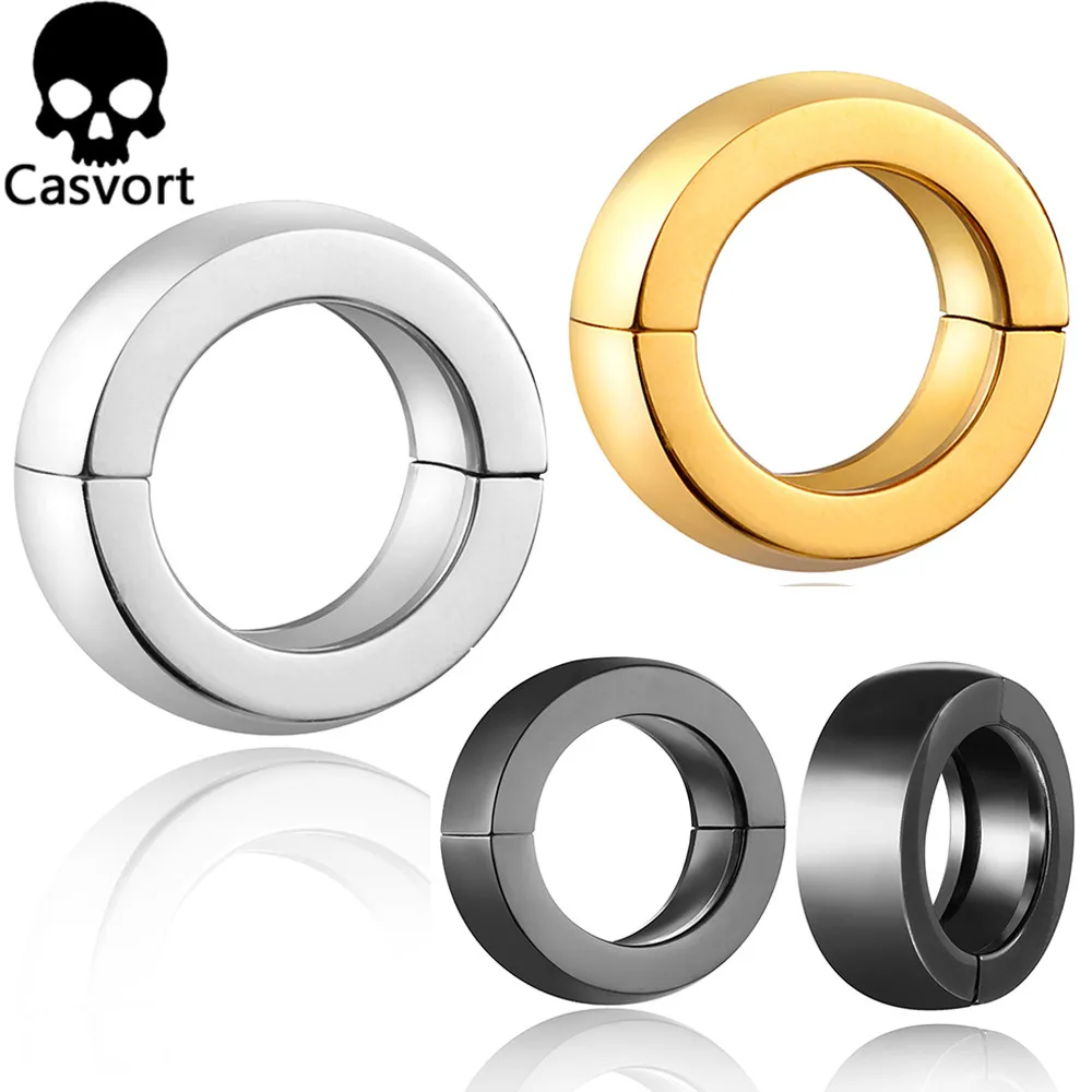 Casvort 2 PCS 5mm 4g Stainless Steel Chic Halo Ear Weights Hangers Gauges Plugs Stretchers Expanders Body Piercing Jewelry