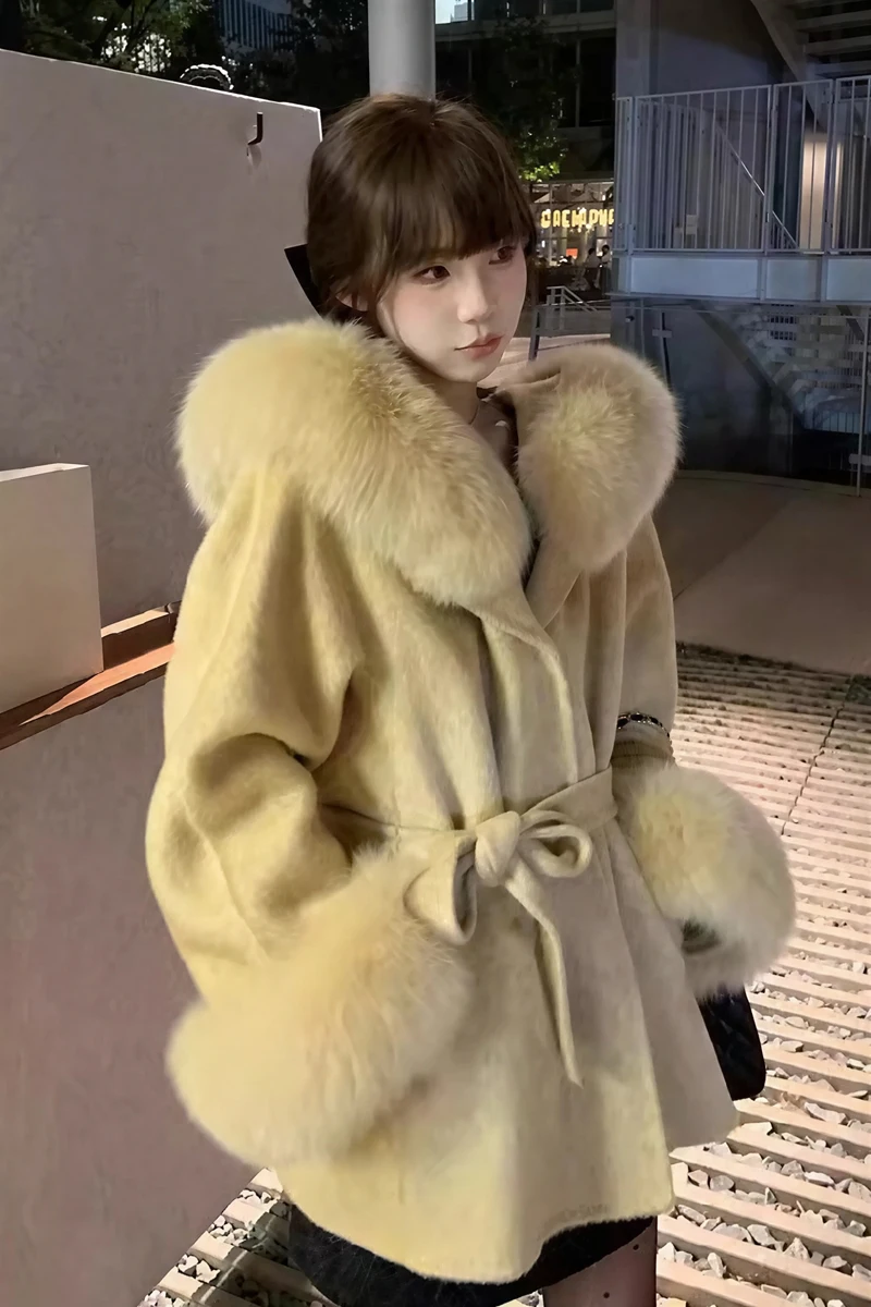 

Шерстяные пальто, женское шерстяное пальто, корейский стиль, женское осеннее парчовое пальто с тиснением, зубчатый воротник, регулируемые пояса на пуговицах, реглан