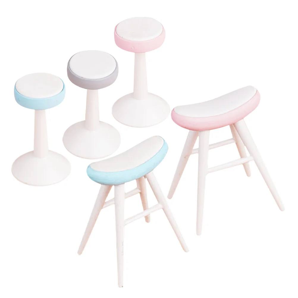 5 stuks miniatuur kruk poppenhuis meubilair plastic stoelen voor micro landschap doe-het-zelf-projecten fantasiespel accessoires