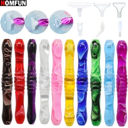 HOMFUN 5D Diamond Painting Pen Set - Premium Resin Point, Tool Kit for Handmade Artistry, Adaptable Diamond Heads Dot Drill Pen