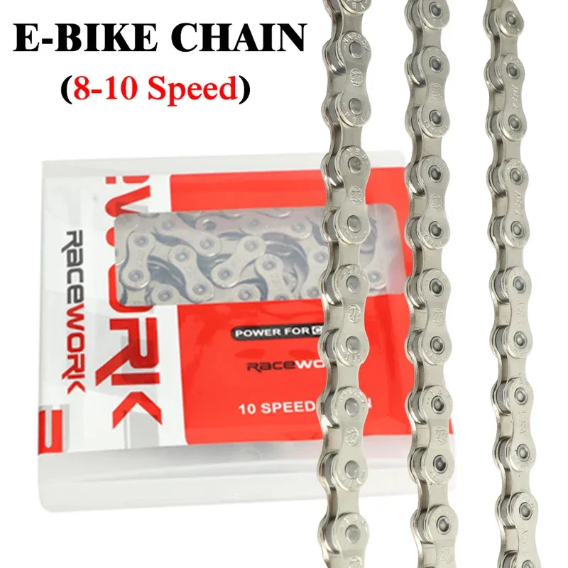 

E-Bike Chain 8 9 10 11 12 Speed Electric Bicycle Chains 136 Links Anti-Rust Technology Magic Buckle Sport Cycling Parts