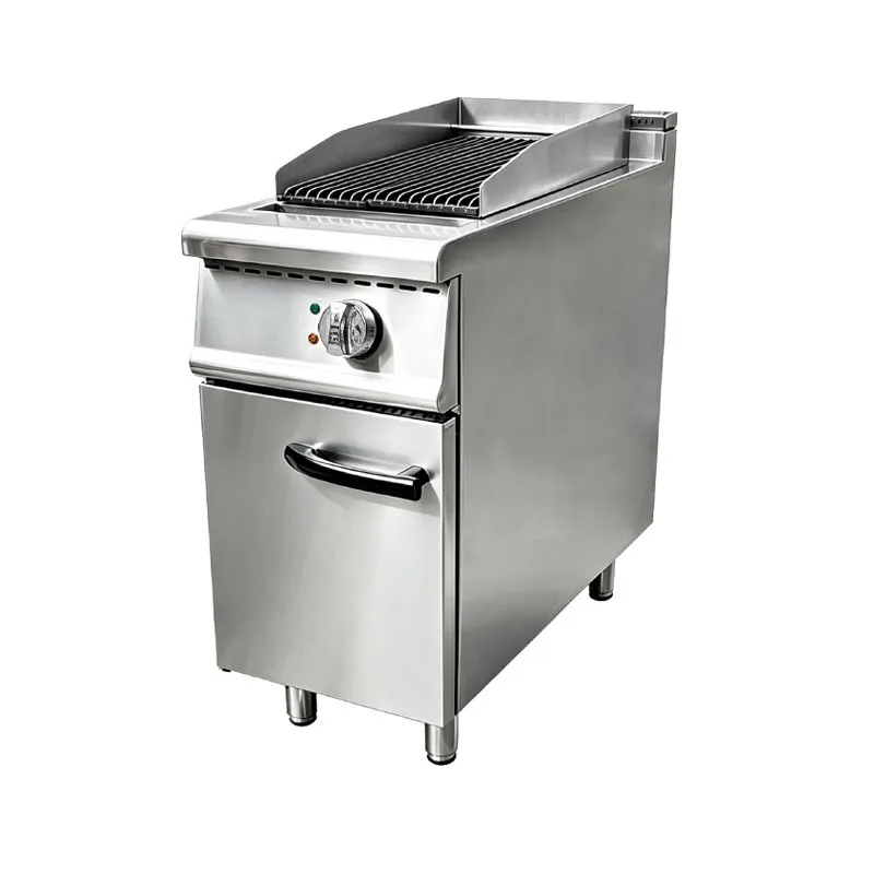 Volcanic stone barbecue grill electric commercial cabinet-style striped cast iron pit