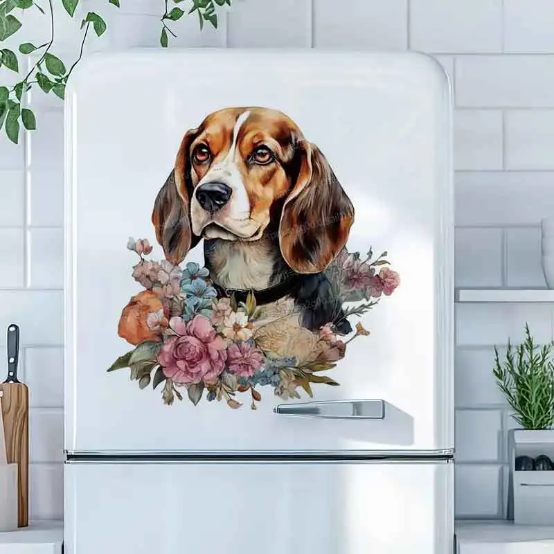 Cute Dog Wall Stickers Decals for Bathroom Toilet Living Room Cabinet Fridge- Home Decorative Mural