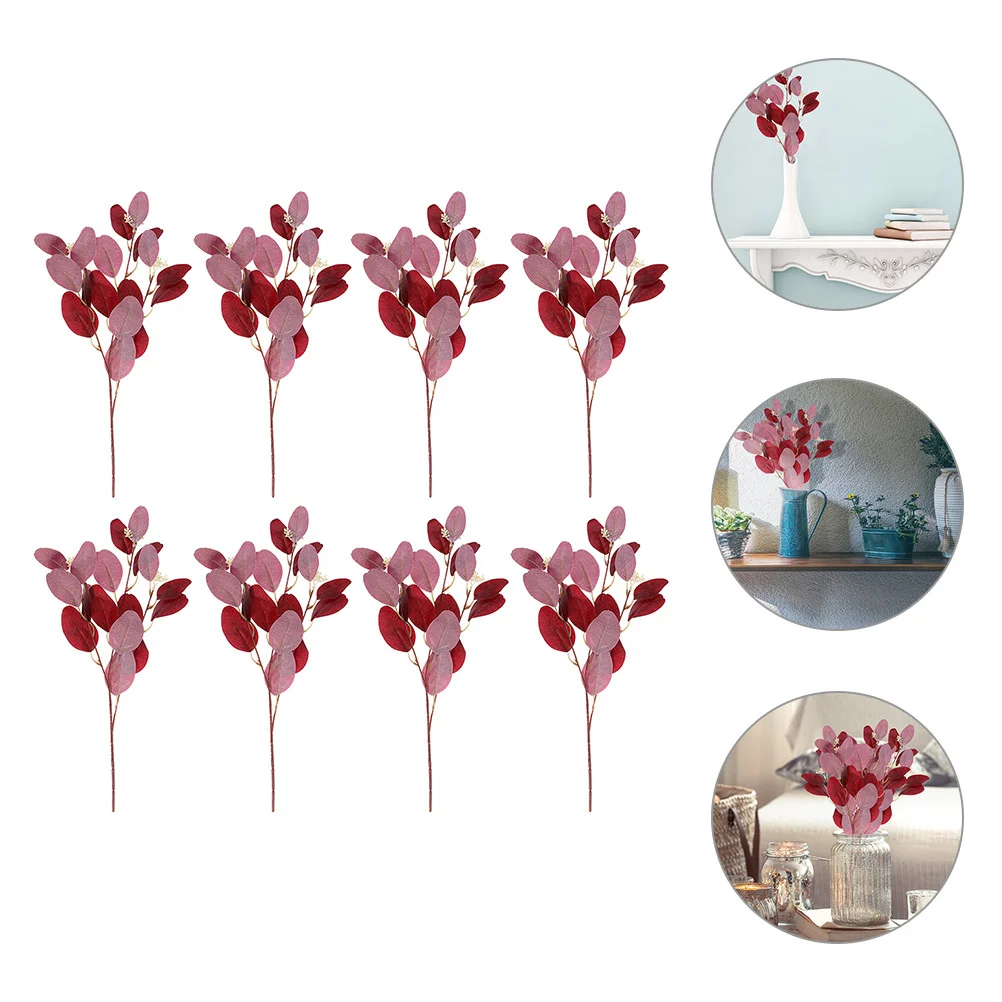 

8pcs Artificial Eucalyptus Stems Realistic Leaves For Home Decor Wedding Centerpiece Vase Arrangements Farmhouse Party