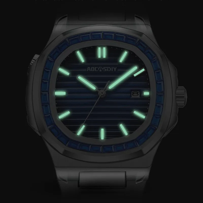 Reloj de diseño único para hombre, reloj de pulsera elegante con calendario semanal, resistente al agua, personalidad luminosa, informal, de