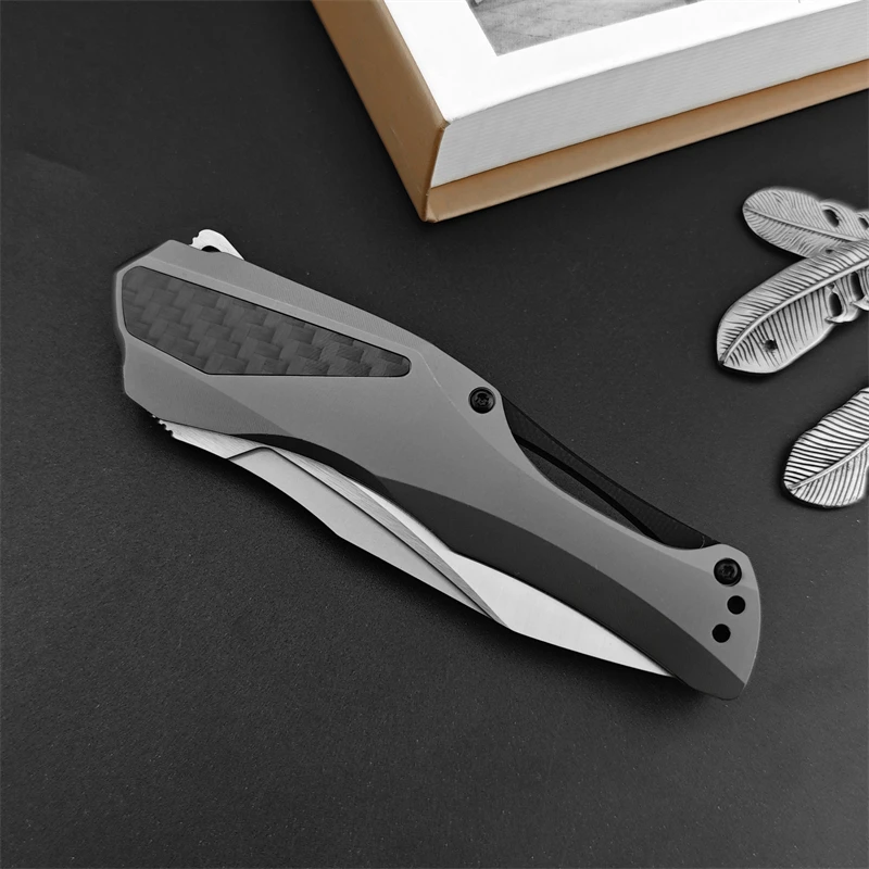 KS5500 Outdoor Tactical Knife Aluminum Alloy Handle Hunting Self Defense Survival Defense EDC Folding Knife Collection Gift