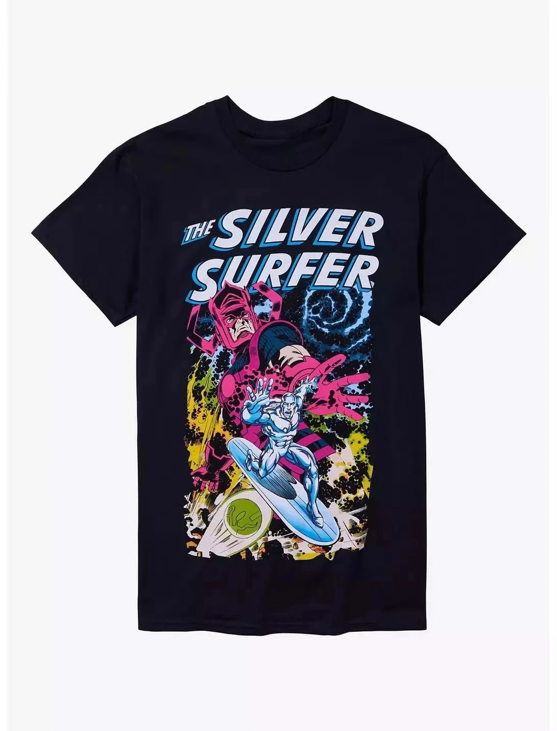 Camiseta holgada de manga corta con cuello redondo para hombre, con estampado de cómic de Marvel Fantastic Four Silver Shadow, genuina de Marvel, novedad de 2026