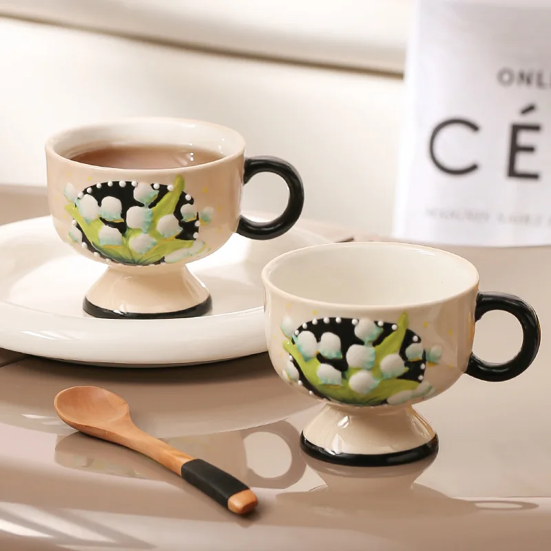 

Coffee Cup Large Capacity Ceramic Cup Retro Creative Chinese Kung Fu Tea Cup Coffee Cups Set Cup Couple Gift Cup DIY