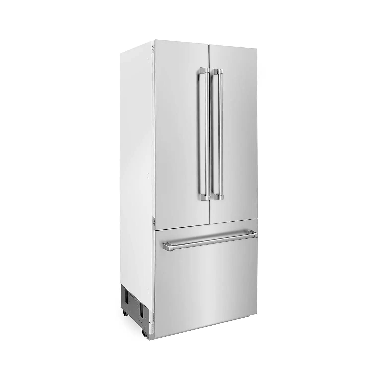 36 in 3 Door Panel Ready French Door Refrigerator with Internal Ice and Water Dispenser High Quality Refrigerator Spare Parts for Residential Kitchen Use