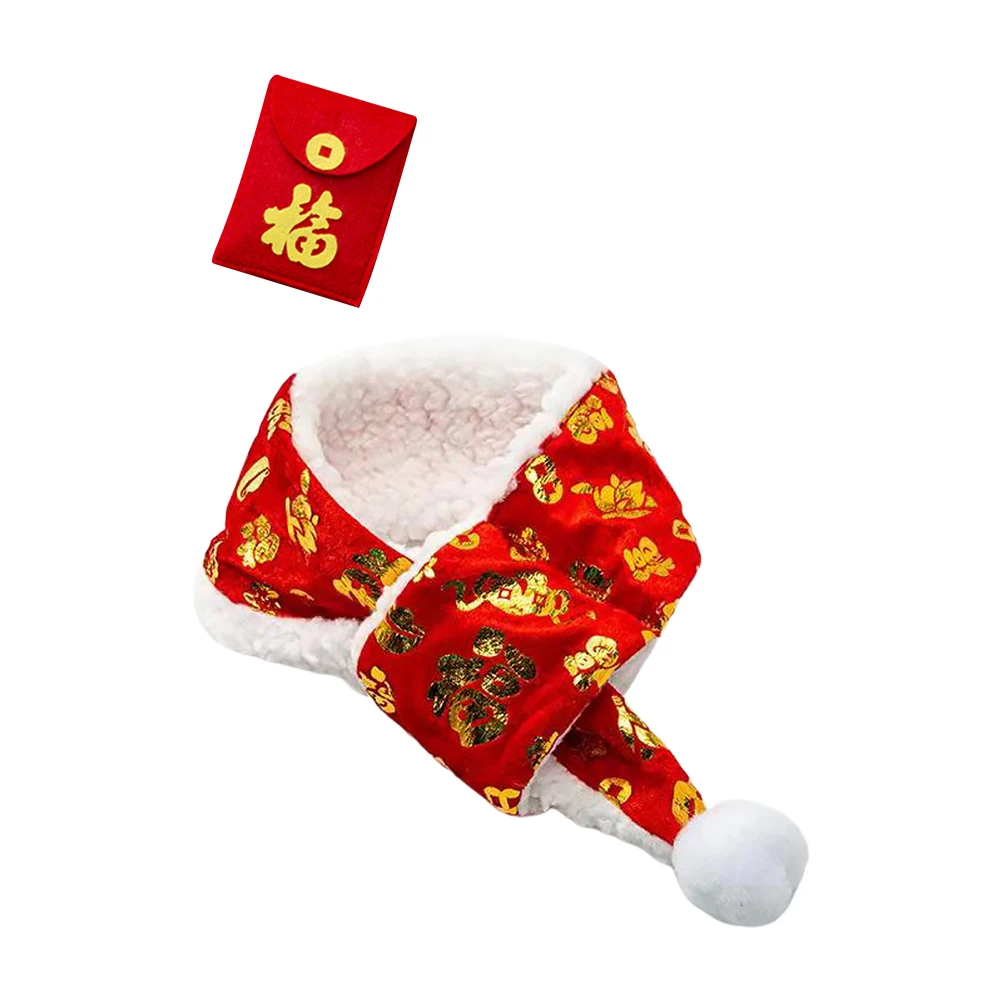 

Warm Pet Collar Scarf for Dogs Cats Reusable Winter Decoration Accessories Kitten Puppies Chinese Style Scarves