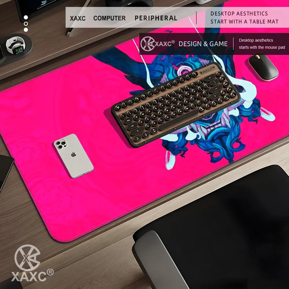 Japanese Devil Mask Mouse Pad Large Keyboard Mouse Desk Pad XXL Non-Slip Rubber Gaming Mouse Pad Laptop Mouse Carpet HYBXXC